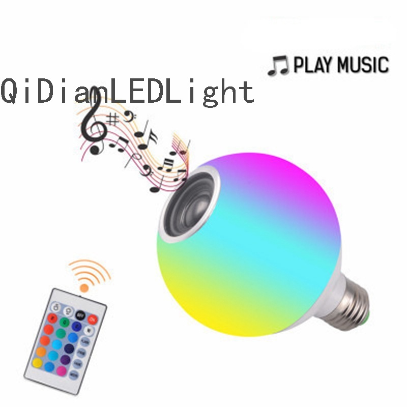 新品LED蓝牙音乐球泡灯 带白光遥控七彩RGB变色蓝牙灯泡