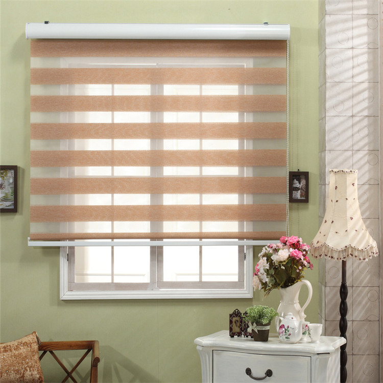 Customized soft gauze curtains, roller blinds for study, bathroom, bedroom and dining room, rainbow curtains, double-layer structure, adjustable light-blocking degree Item Picture