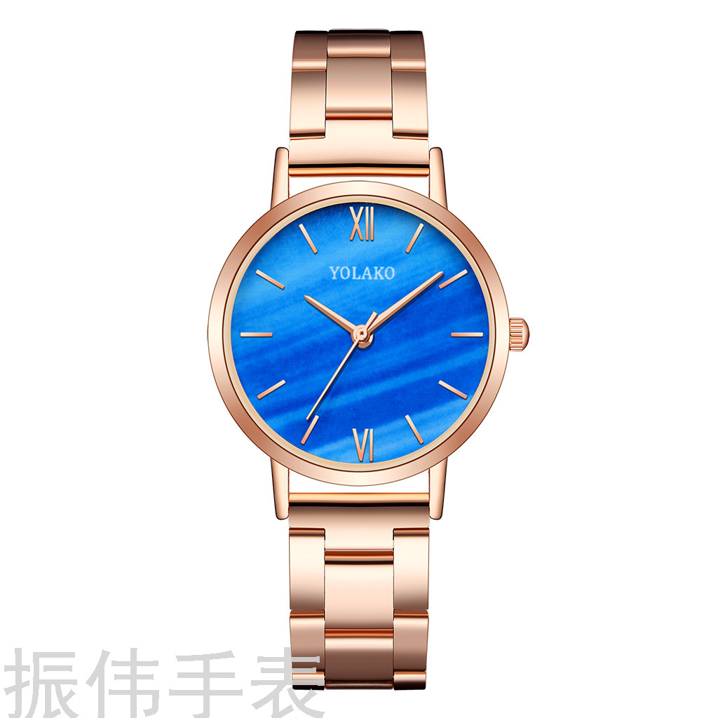 YOLAKO brand casual small green watch alloy steel band women's watch, elegant small dial fashionable watch wholesale Specification image