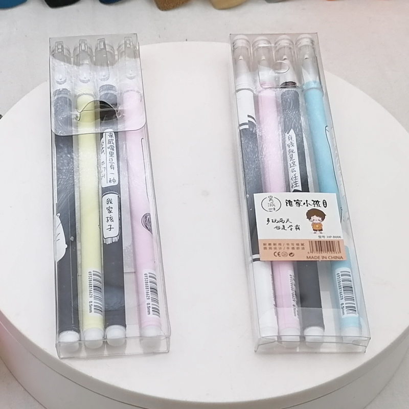 C1415 Trendy four-pen straight liquid gel pen, new student writing tool pen, 3-yuan store stationery in Yiwu Item Picture