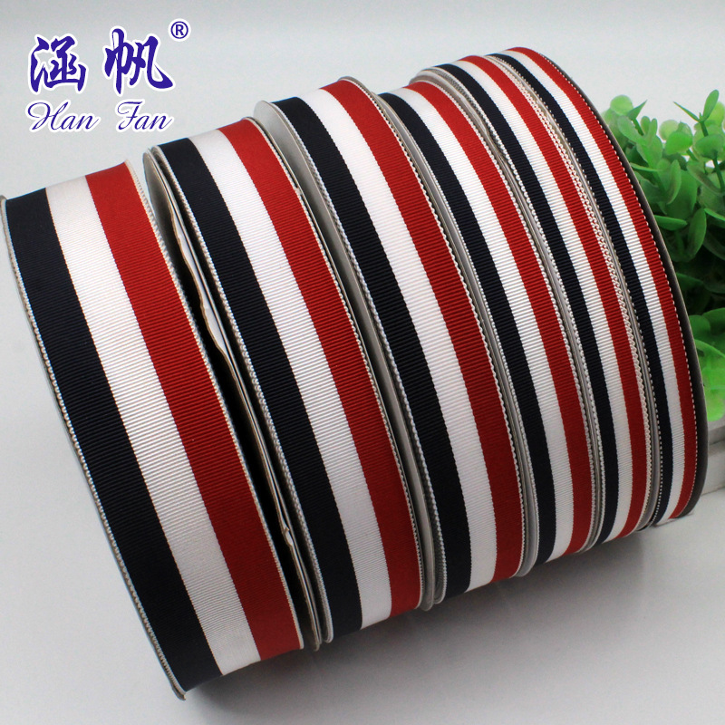 1.2-4cm red, white and blue woven hat straps, silk ribbons and colorful ribbons gift packaging diy factory direct sales details Picture