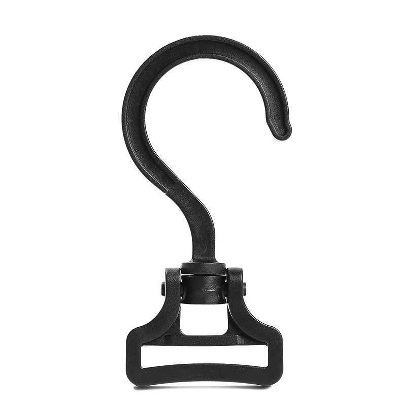 Plastic big question mark hook, black large hook, baby stroller rotating hook, outdoor backpack webbing, accessories and supplies Item Picture