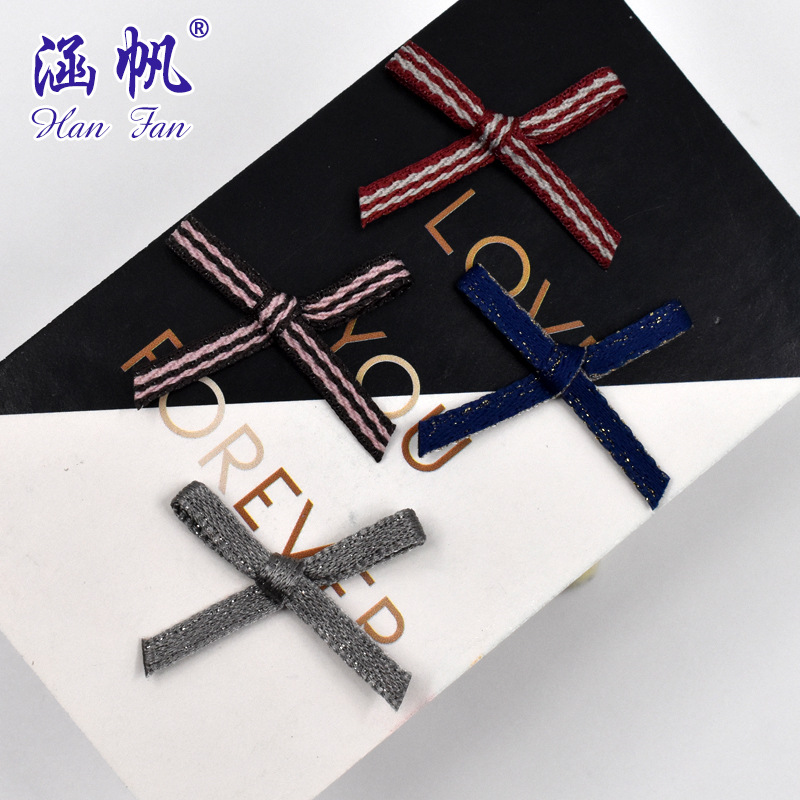 1 minute 0.3CM wide multi-color hand-tied bow clothing and accessory gift box decoration factory direct sales Application Scenario