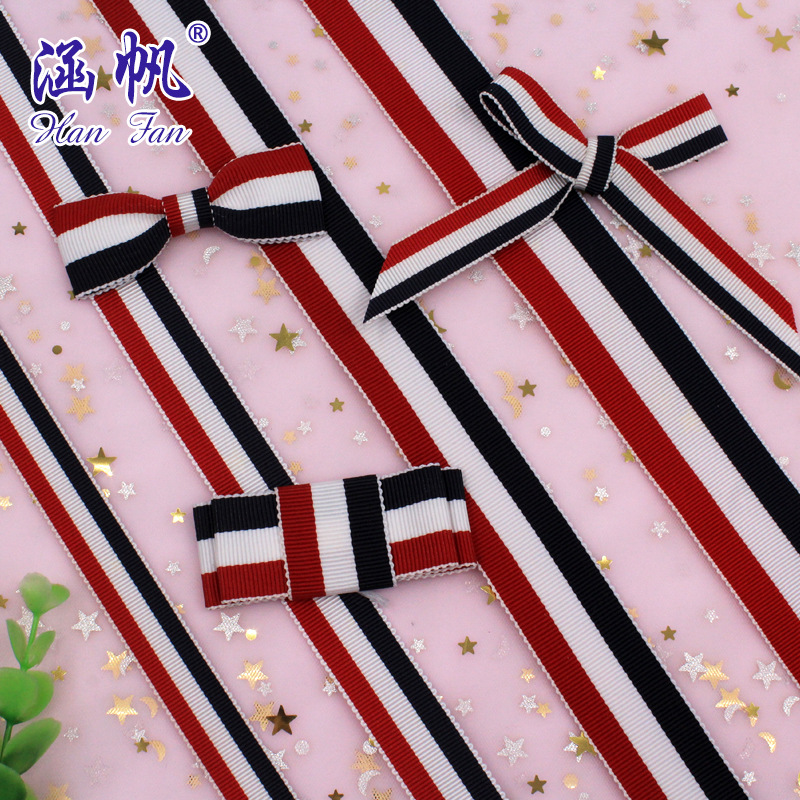 1.2-4cm red, white and blue woven hat straps, silk ribbons and colorful ribbons gift packaging diy factory direct sales