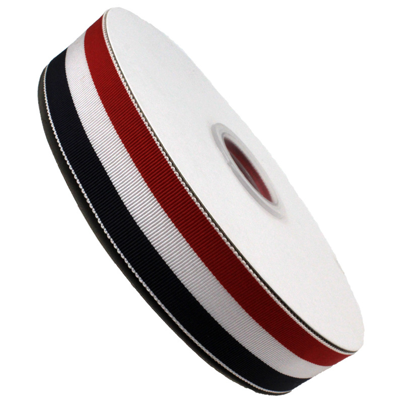 1.2-4cm red, white and blue woven hat straps, silk ribbons and colorful ribbons gift packaging diy factory direct sales Item Picture