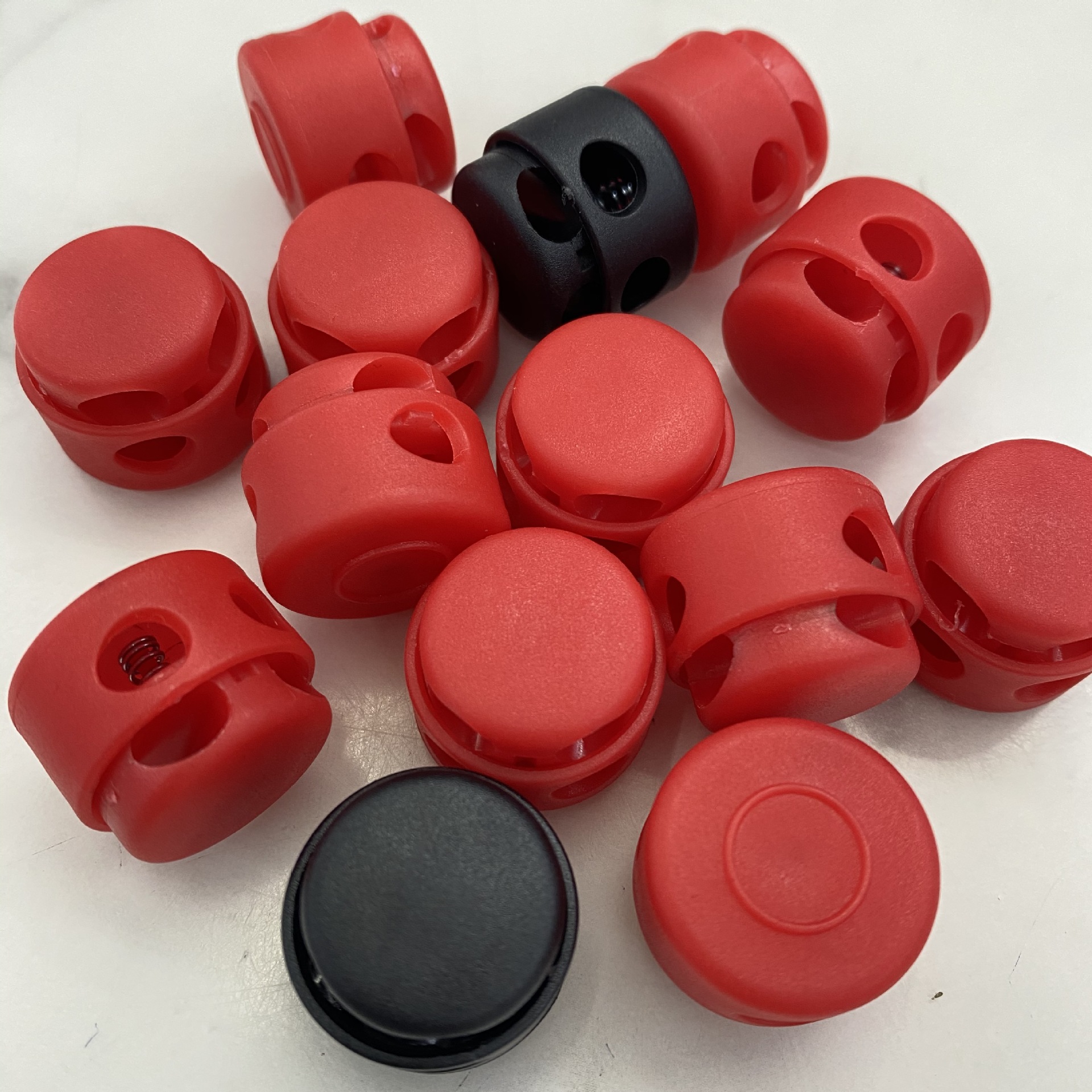 Plastic rope buckle, spring buckle, fixed buckle, adjusting buckle, double-hole cylindrical rod, rope buckle, elastic band, fixed snap buckle