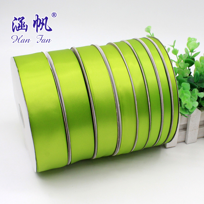 Army green polyester ribbon high density ribbon meat color ribbon packaging gift box ribbon multi-size factory direct sales thumbnail