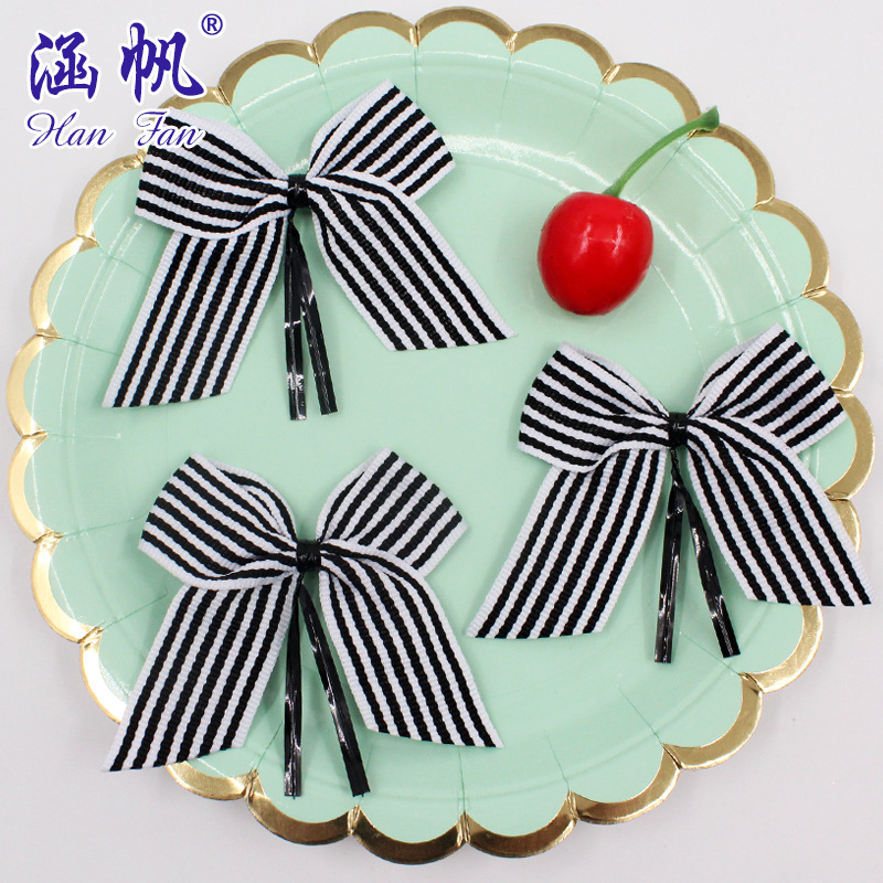 8 minutes 2.5cm black and white ribbon ribbon ribbon bow gift box packaging wine decorative clothing wedding outfit manufacturers direct sales thumbnail