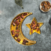 新款穆斯林Eid节日用品宰牲节餐盘 托盘 铁艺 月亮星星家居装饰