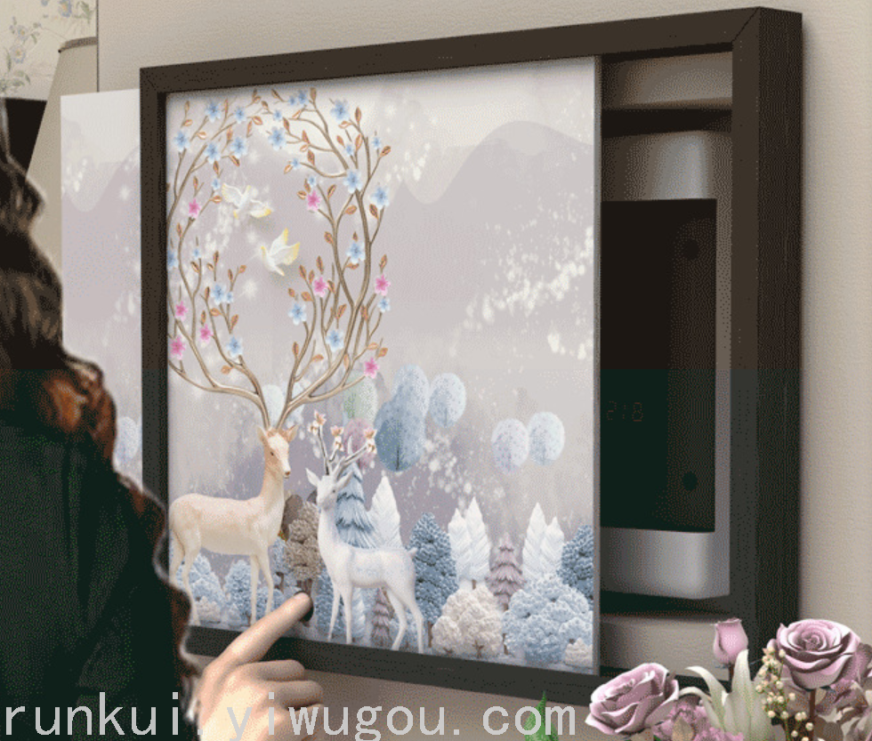 Electric meter box decorative painting multimedia shielding box distribution box decorative painting electric gate box power switch shielding no punching thumbnail