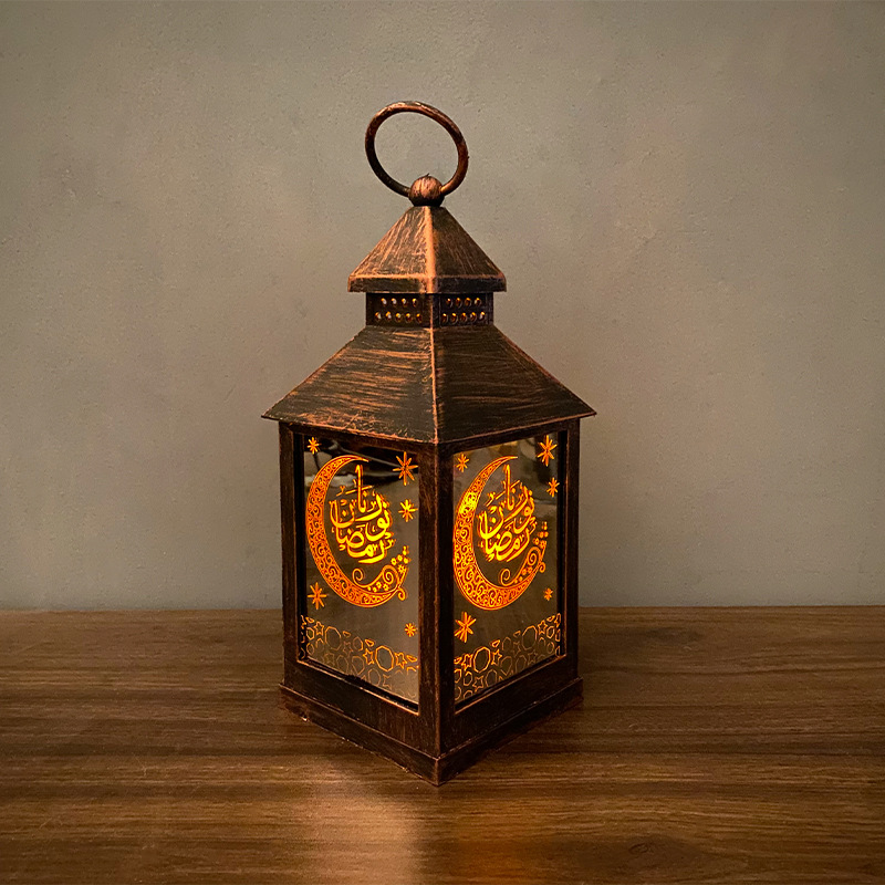 Eid, custom iron art wind lantern handicrafts for Eid al-Fitr, Arab-style lanterns, study lighting fixtures Specification image