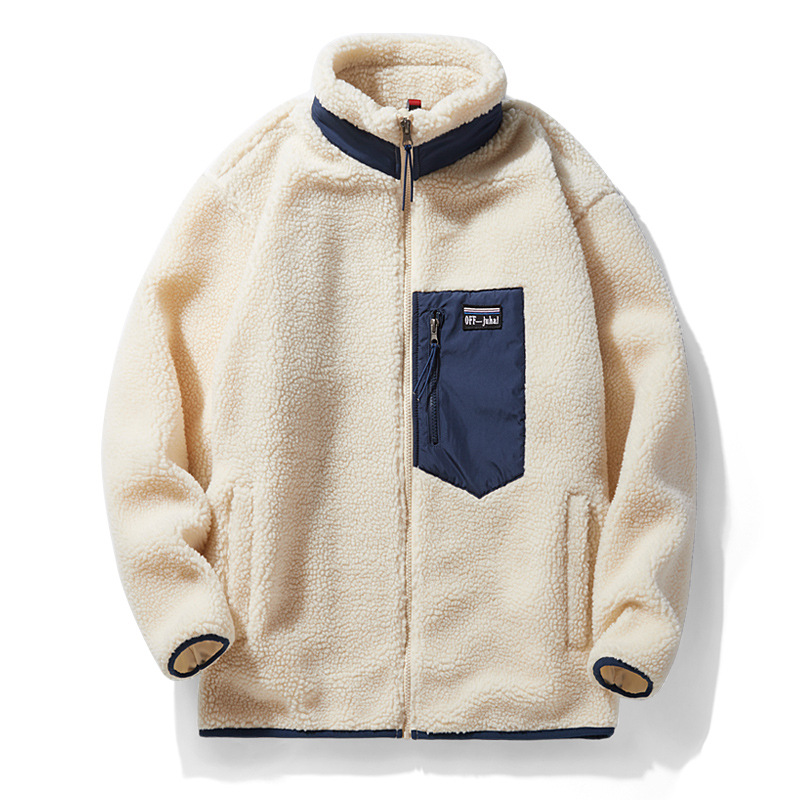 Free shipping of lambskin cotton jacket, men's fleece and thickened casual zipper cardigan, fleece and thickened stand-up collar winter sports jacket Application Scenario