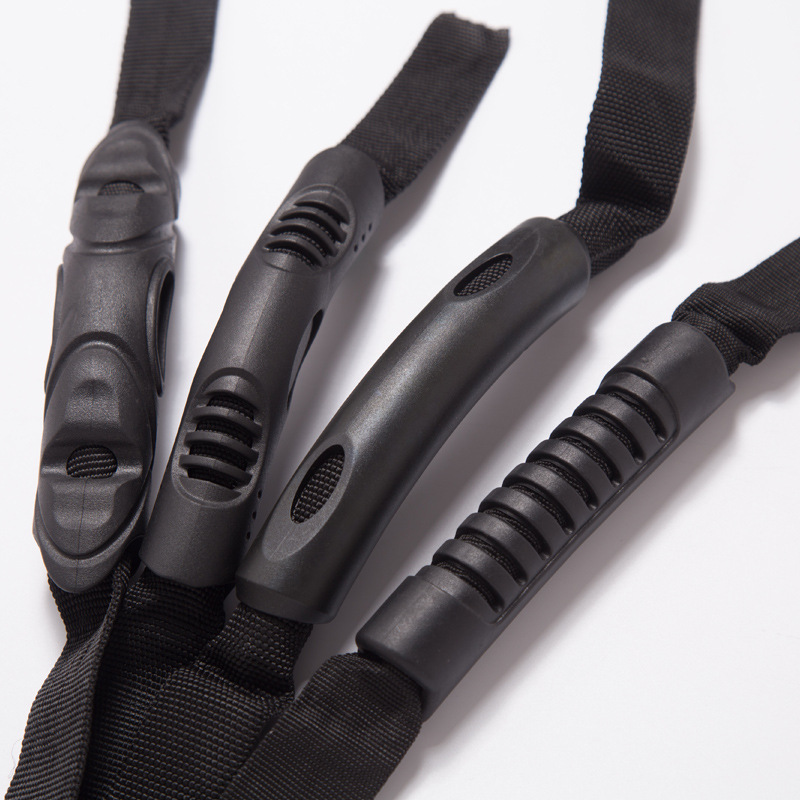 Backpack webbing handles are in stock and available. We offer plastic handles, PVC webbing handles, hollow webbing handles, and bag injection handles Specification image