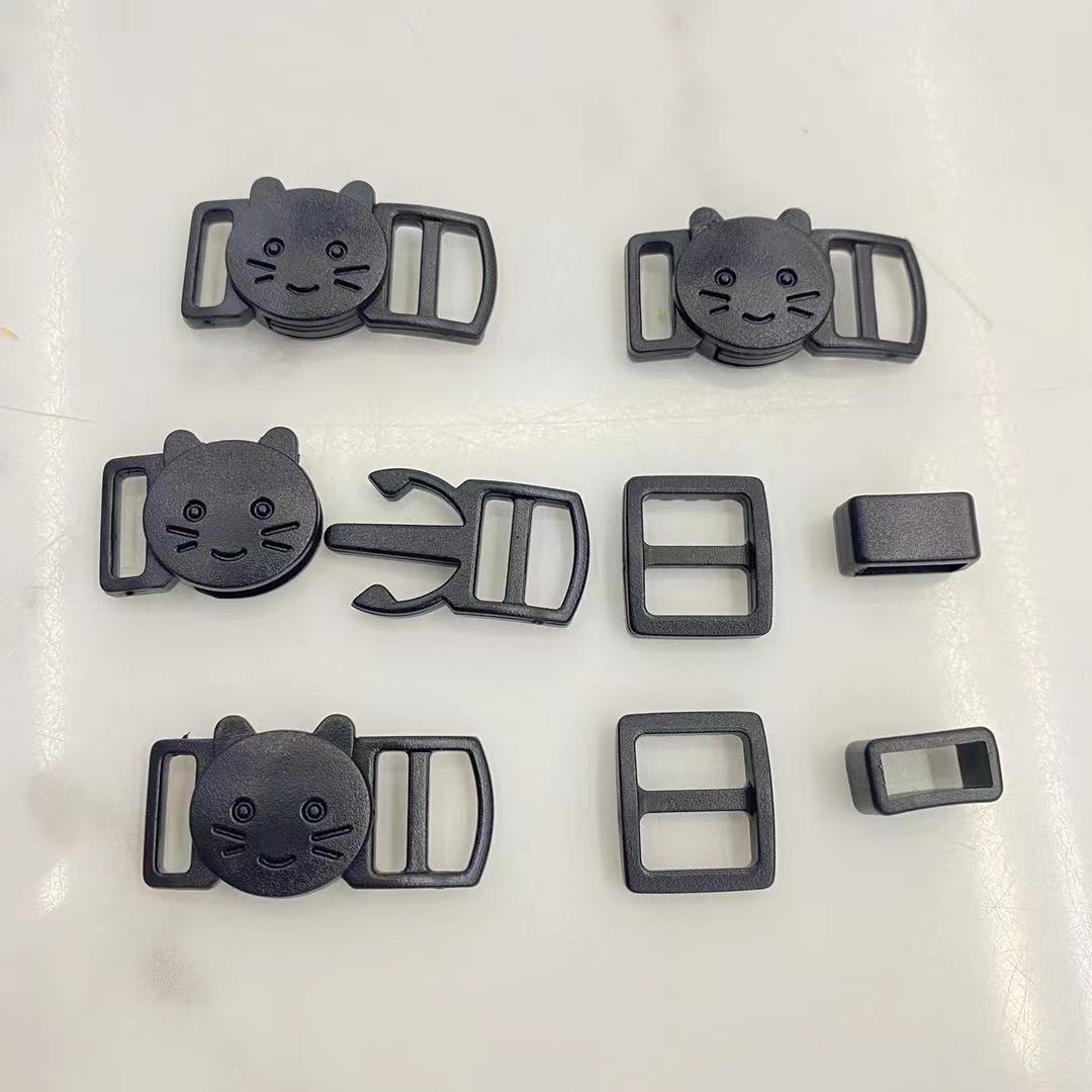 Pet plastic accessory clasp, cat clasp square three-position adjustable clasp square, ancient pet lock clasp, cute cat face clasp