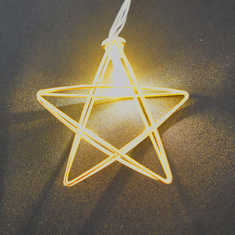 The new LED metal material star light string for Ramadan home living room festival decoration patterns can be customized details Picture