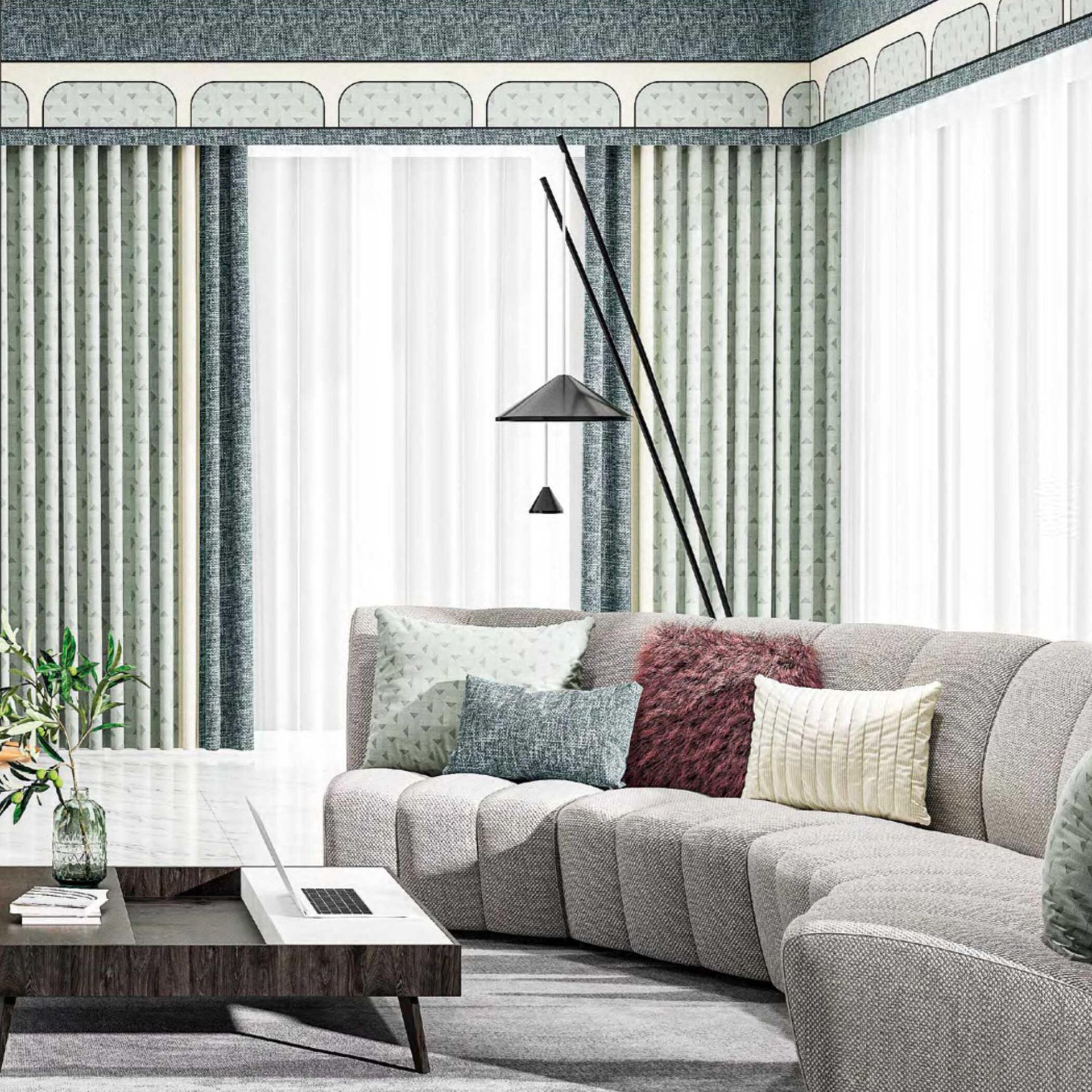 Wholesale high-precision black silk blackout curtain fabric from the original manufacturer, custom-made finished products for Nordic bedrooms and living rooms Specification image