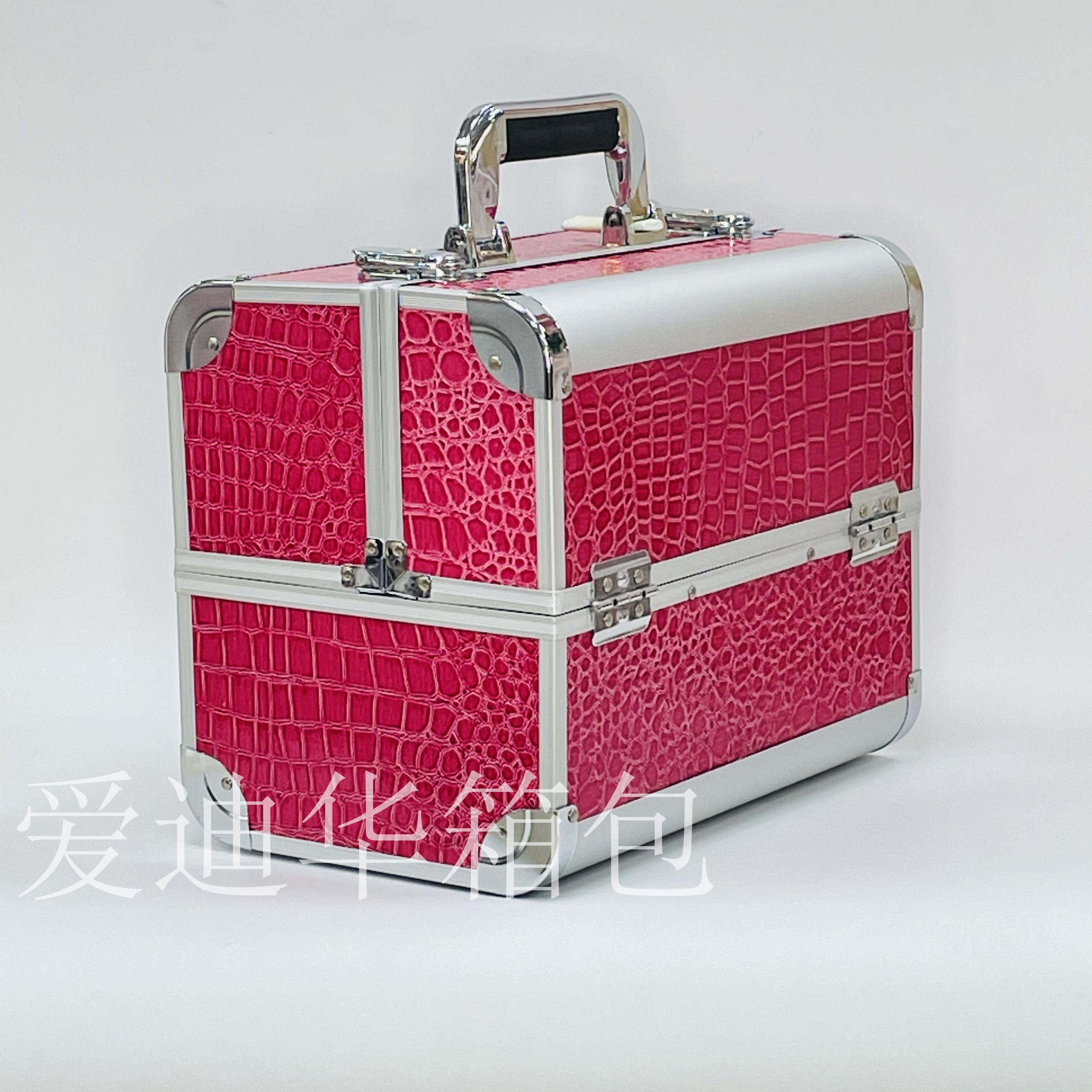 Aidihua's new high-end aluminum crocodile-patterned portable beauty, makeup, and nail care multi-functional makeup box