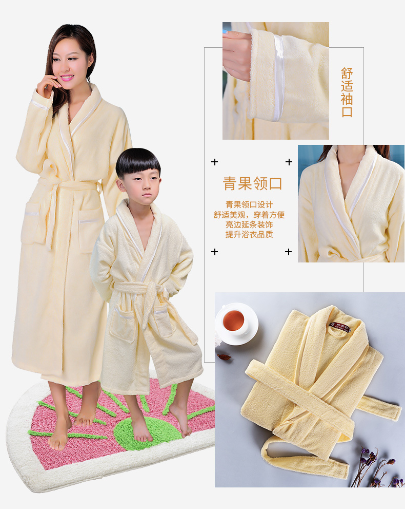酒店浴袍纯棉男士毛巾料女成人夏季薄款情侣睡袍全棉浴衣吸水速干