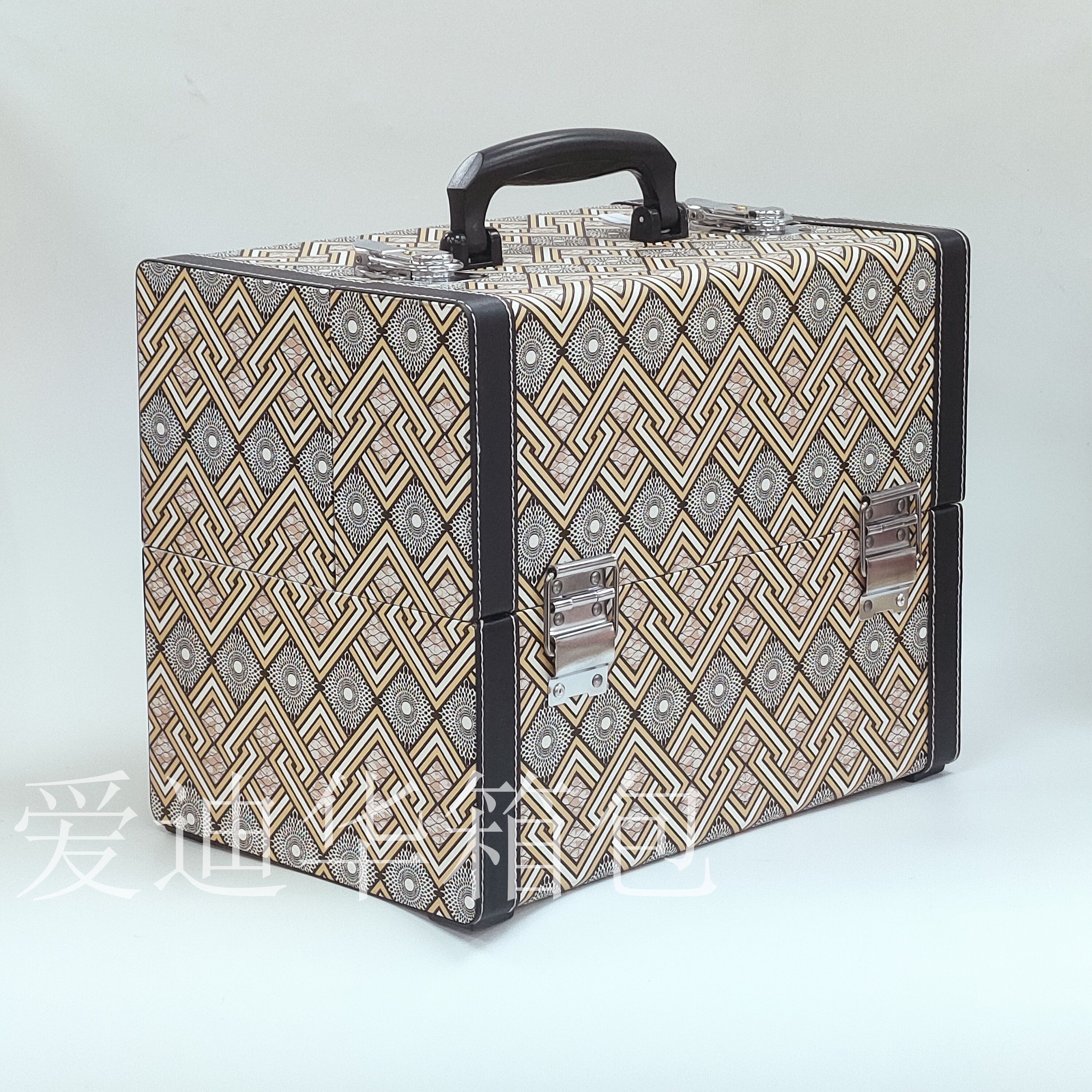 A new high-end retro-style leather PU material cosmetic box specifically designed for beauty, tattoos, manicures and eyelash extensions, which has become a hit among Internet celebrities Specification image