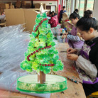生产厂家神奇魔法圣诞树纸树开花创意桌面减压礼品玩具科学实验室