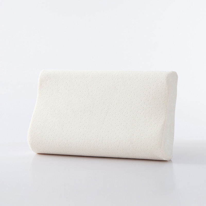 White/beige knitted fabric slow rebound space memory foam pillow, cervical pillow, memory pillow slow rebound bread pillow Item Picture
