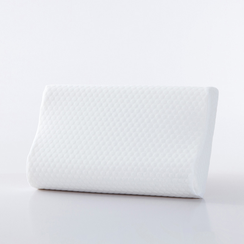 White/beige knitted fabric slow rebound space memory foam pillow, cervical pillow, memory pillow slow rebound bread pillow details Picture