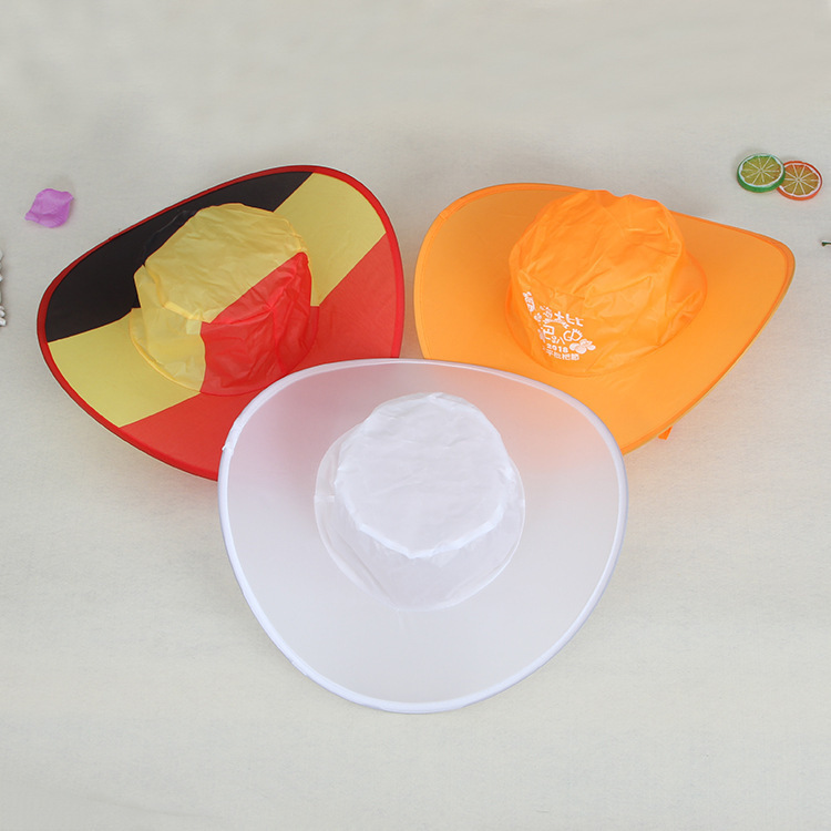 Wholesale folding advertising Cowboy hats Outdoor travel polyester advertising folding baseball hats Custom nylon folding hats