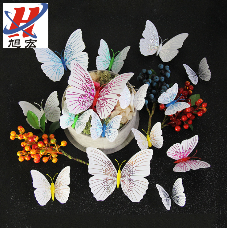 Hot glaze butterfly simulation explosion butterfly sticker Laser gold and silver butterfly sticker with butterfly sticker