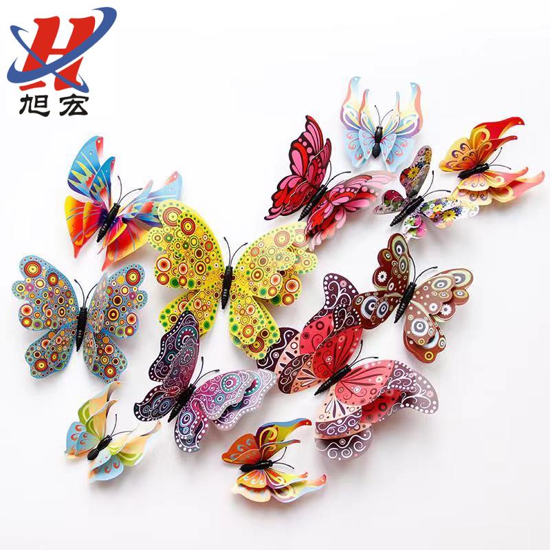 Double-layer butterfly magnet decorative magnetic sticker butterfly set, 12 pieces of creative butterfly stickers Application Scenario