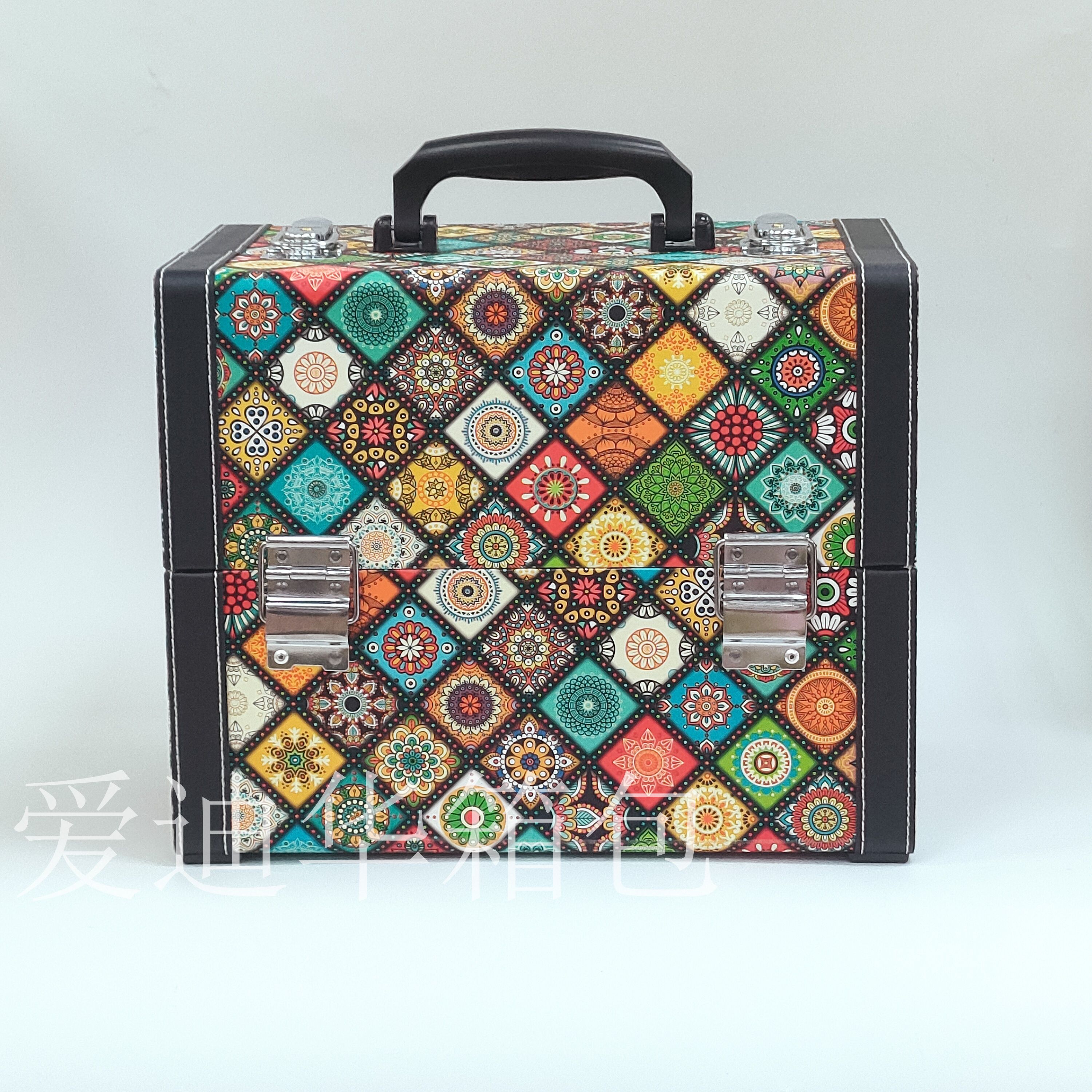 A new high-end retro-style leather PU material cosmetic box specifically designed for beauty, tattoos, manicures and eyelash extensions, which has become a hit among Internet celebrities details Picture