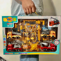 地摊热卖儿童回力车大号工程车玩具礼盒套装男孩军事消防汽车模型