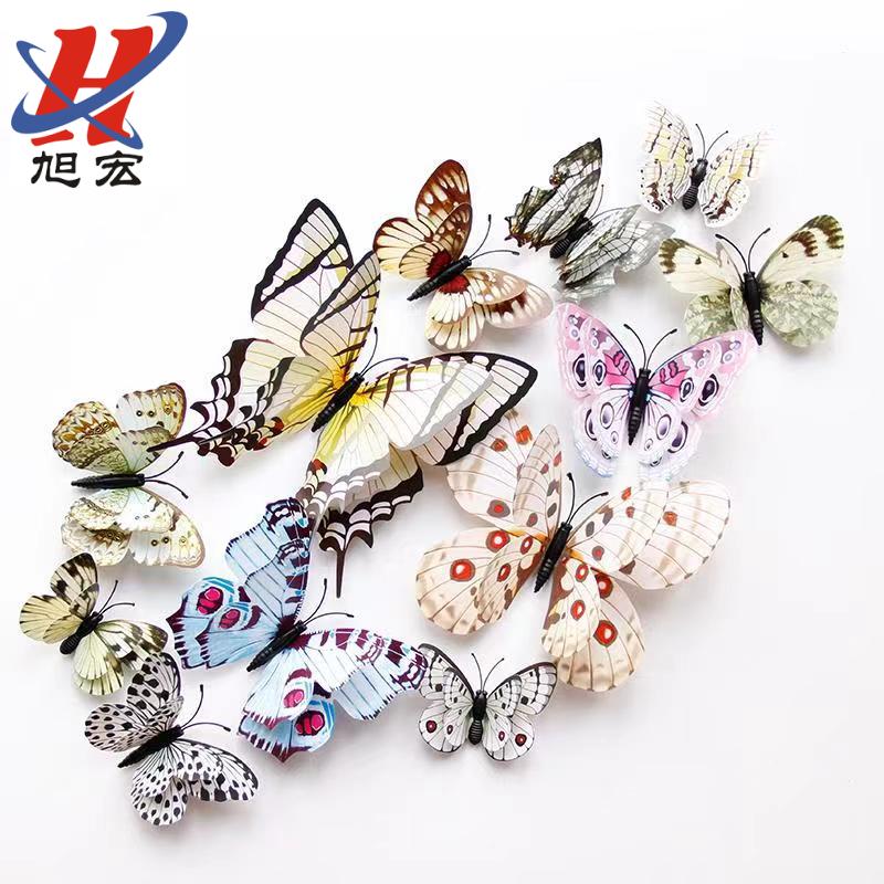 Double-layer butterfly magnet decorative magnetic sticker butterfly set, 12 pieces of creative butterfly stickers details Picture