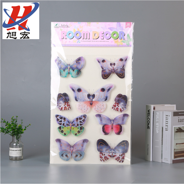 Three-dimensional bronzing wall layer stickers decorated butterfly three-dimensional simulation living room wall paste 3D texture