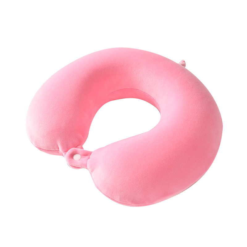 Solid-color U-shaped pillow, memory foam, comfortable driving travel neck pillow, airplane pillow, office prone sleep and midday rest neck pillow details Picture