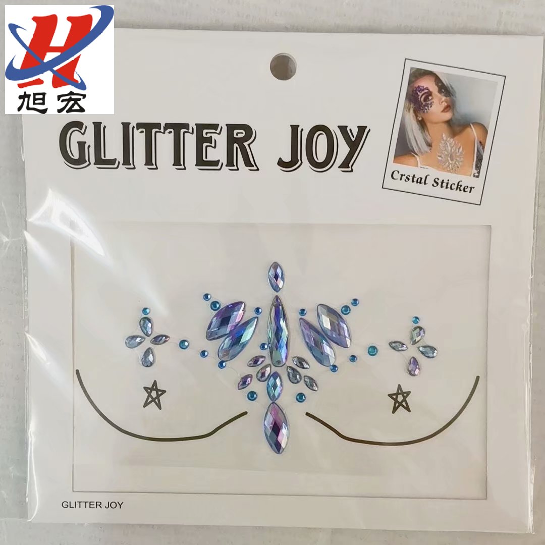 New diamond chest stickers, resin diamond stickers, crystal face stickers, acrylic luminous diamond tattoo stickers, diy diamond sticker manufacturer Application Scenario