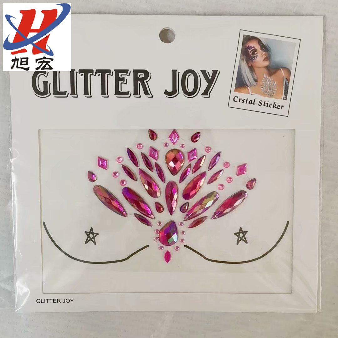 Customized and wholesale face stickers, European and American pop music festival party stage face stickers, rhinestone resin acrylic tattoo chest stickers Application Scenario