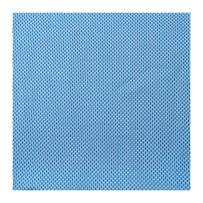 Wholesale blue polyester sandwich mesh fabric, elastic mesh fabric, luggage, shoe materials, sportswear mesh fabric Item Picture
