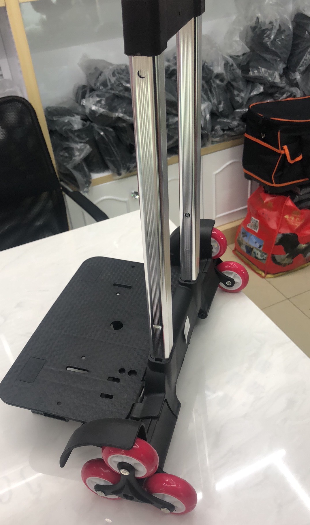 Student backpack pull rod, aluminum alloy, telescopic and detachable, stair climbing shopping bag, suitcase pull rod, luggage pull rod details Picture