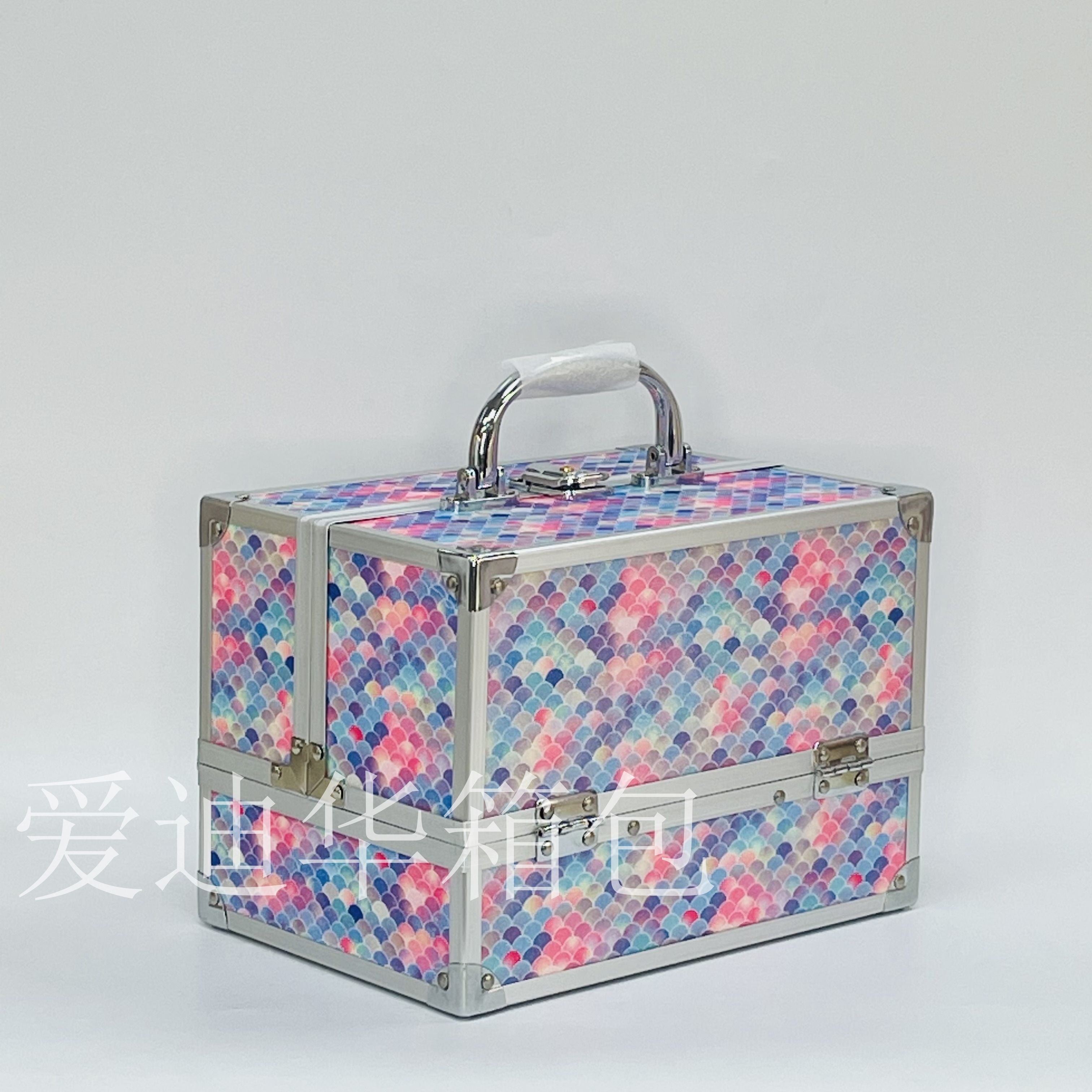 The new mermaid small size exquisite large-capacity beauty and nail care fashion professional makeup box from Aidihua is a bestseller on the Internet Specification image