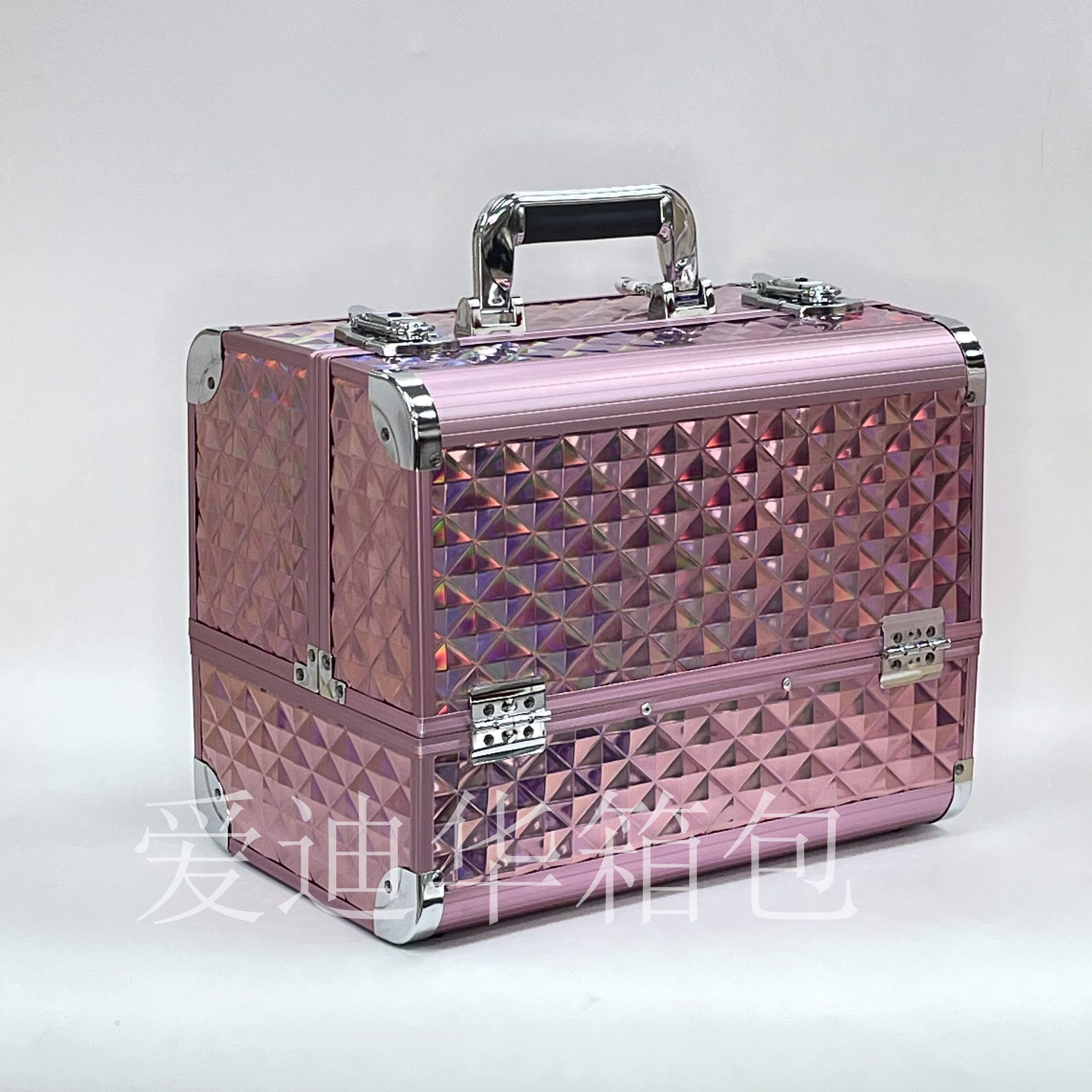 The new multi-functional makeup box with color aluminum water cube for beauty and tattooing from Aidihua features a large-capacity three-layer storage box details Picture
