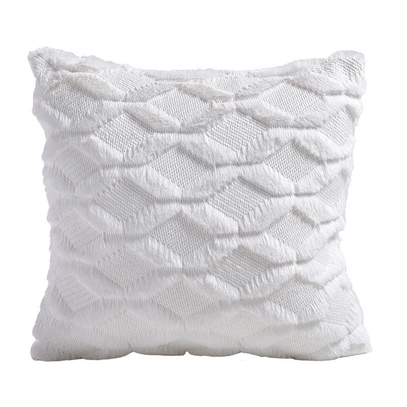 Amazon Cross-Border Home Pillow Plain Short Plush Geometric Diamond Pillow Cover Living Room Decoration Sofa Cushion Cover Item Picture