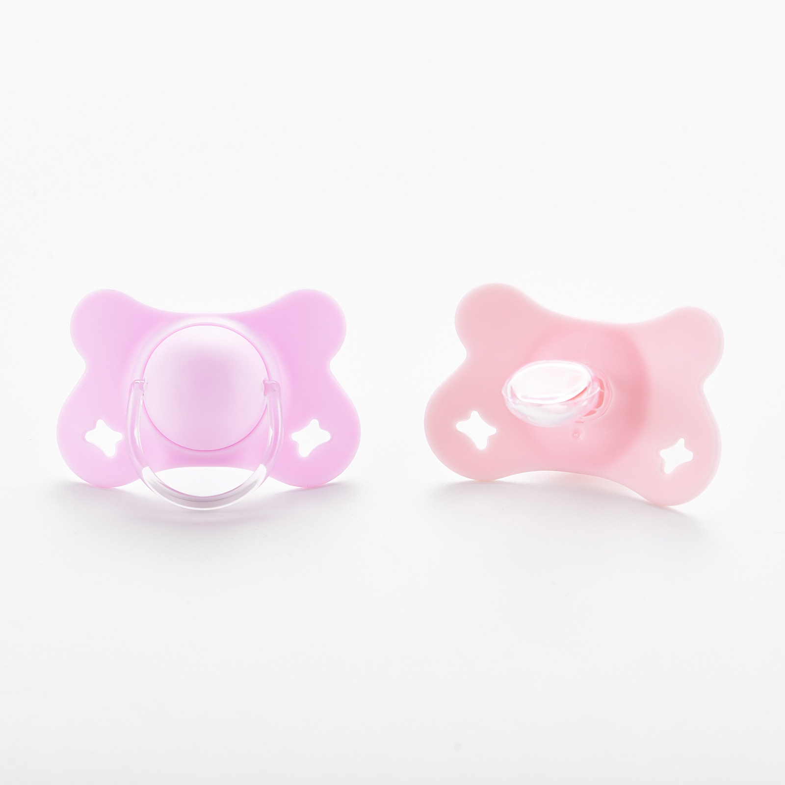 Silicone baby pacifier with lid, butterfly-shaped flat head sleeping pacifier, wholesale from Bite Bite Joy Factory details Picture