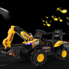 儿童电动挖土机可坐可骑充电双驱带遥控电动拖拉机工程车挖掘机