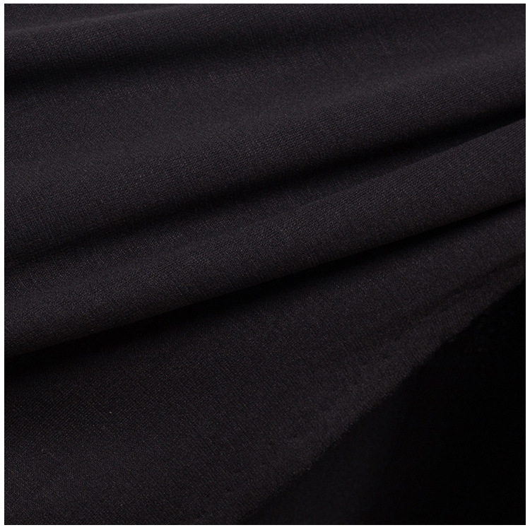 RT black silk Roman fabric elastic polyester-cotton Roman fabric fashion pants, 300g material Item Picture