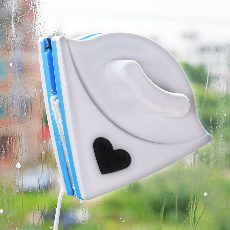 Double-sided glass window cleaner, triangular multi-functional double-sided magnetic glass cleaner, glass scraper