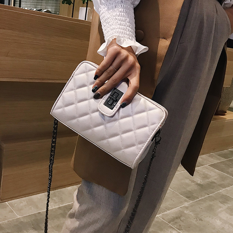 包包女2020新款潮韩版菱格链条包小香风单肩斜跨包女包网红小方包