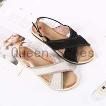 2022 wedge rhinestone platform sandals for women with solid-color cross-minimal summer sandals for women