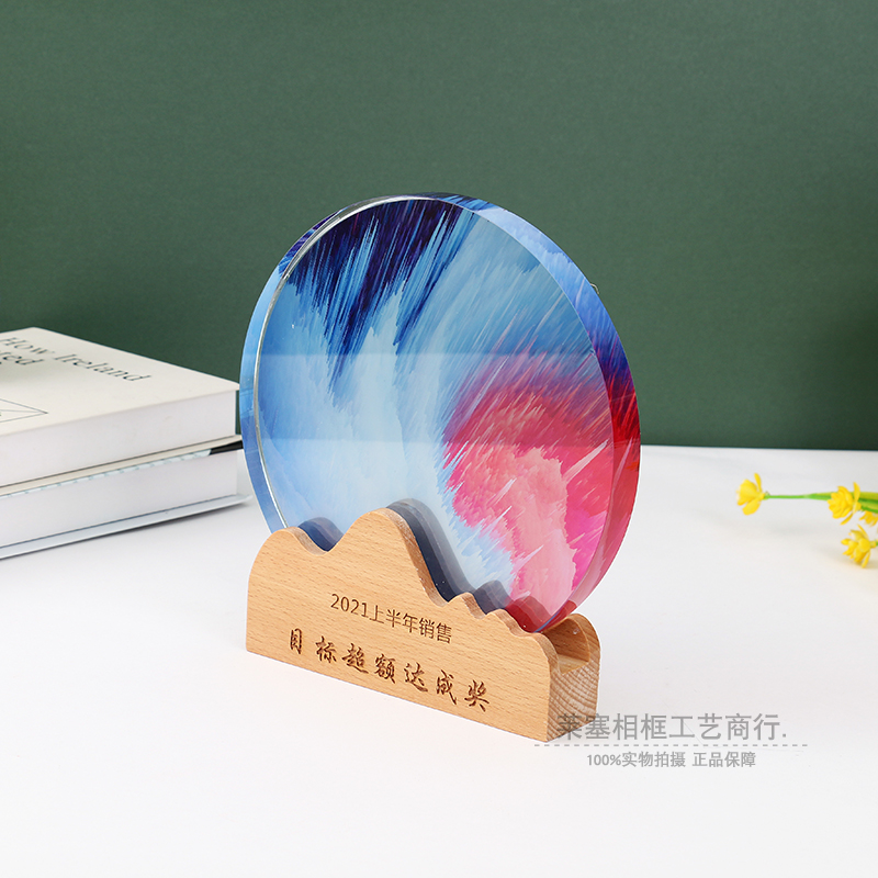 Customized creative crystal trophies, competition anniversary crystal trophies, souvenirs, authorization plates, engraved glass MEDALS details Picture