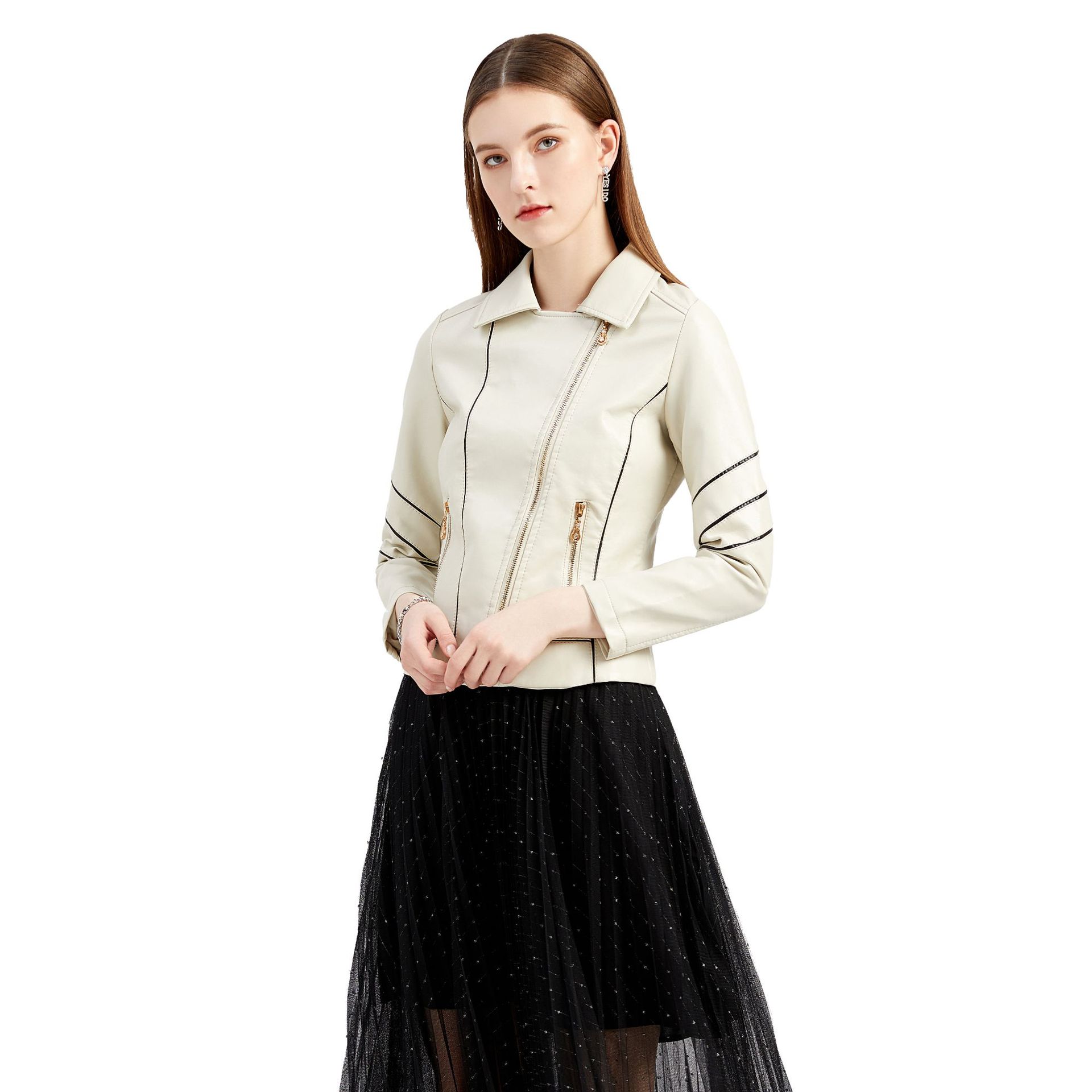 2021 Cross-border exclusive export leather jackets for women, thin PU short jackets, spring and autumn jackets, wish new motorcycle suits for women Item Picture