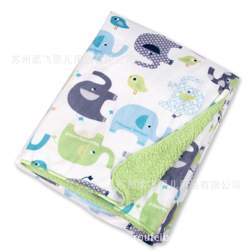Baby Printed Baby Cuddle Spring And Autumn Bag Baby Warm Bag Cuddle Blanket Cotton Fleece Blanket Item Picture
